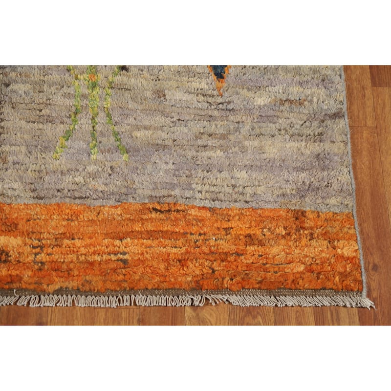Tribal Moroccan Oriental Rug Hand-Knotted Wool Carpet - 4'10" x 6'5"