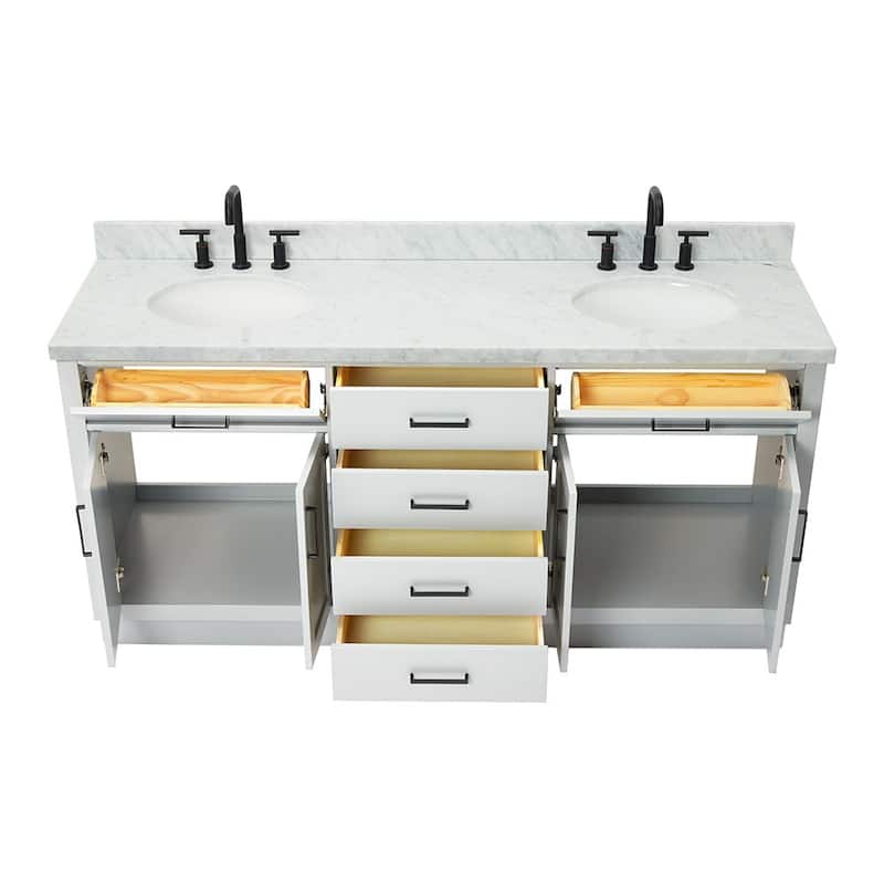 Ariel T073DCWOVO Hepburn 73" Free Standing Double Basin Vanity Set