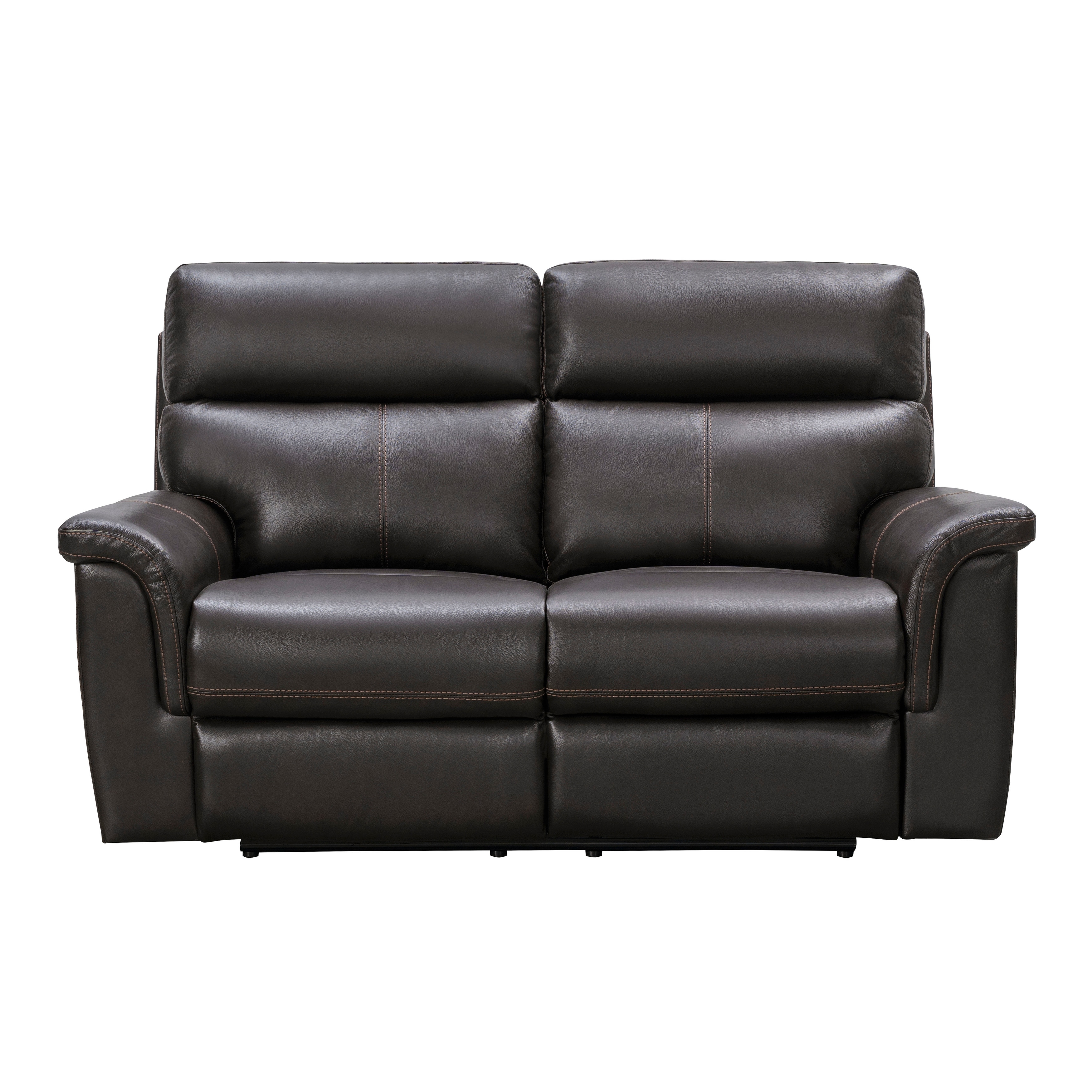 Abbyson Wellington 2 Piece Top Grain Leather Reclining Sofa and Loveseat Set