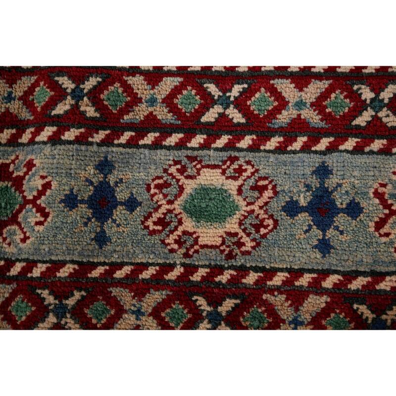 Oriental Multi-Color Kazak Area Rug Handmade Wool Carpet - 3'11" x 6'0"