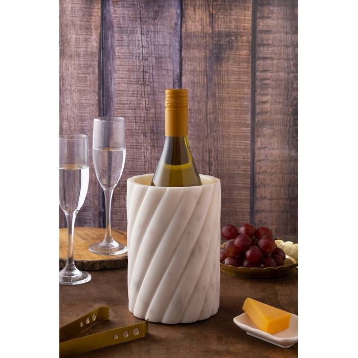 Taraz Marble Wine Chiller - White