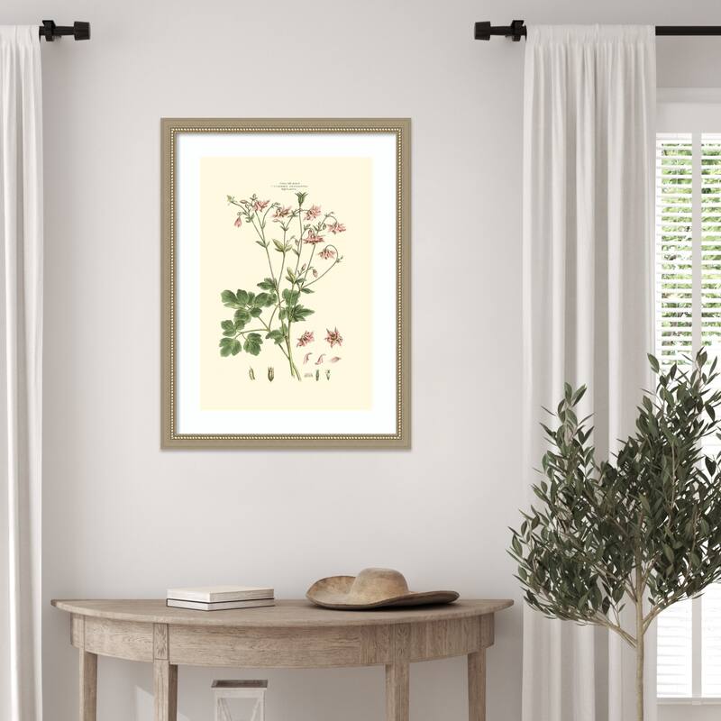 Small Blushing Pink Florals No. 9 by John Miller Wood Framed Wall Art Print