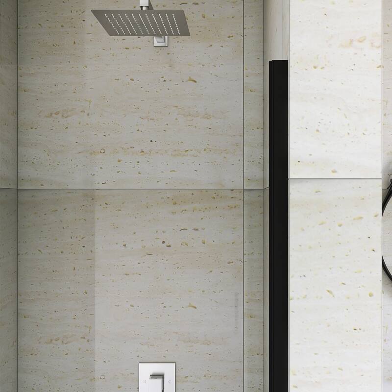 Pivot Semi-Frameless Shower Door in Matte Black Finish