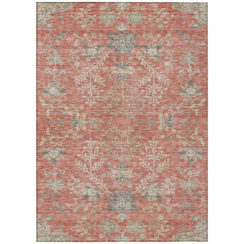 HomeRoots Floral Transitional Rectangle Outdoor Rug