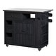 preview thumbnail 53 of 53, Extendable Solid Wood Kitchen Island with Stainless Top Drawers and Wheels