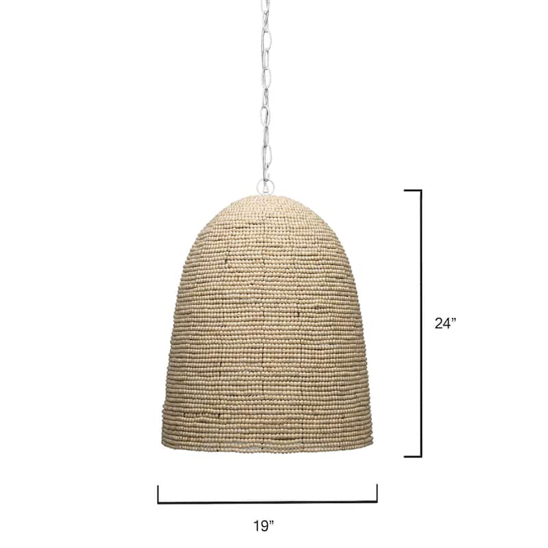 Jamie Young Waterfront Wood Beaded 1-Light Pendant - 100 Max Wattage; 120 Volts