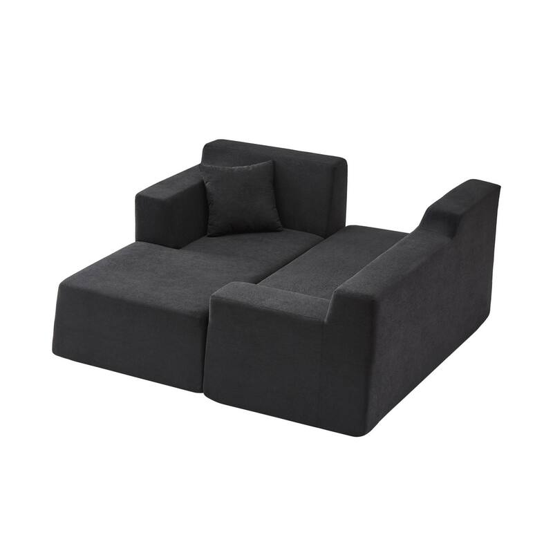 96.46" L-Shaped Corduroy Sectional Sofa, No Assembled Required