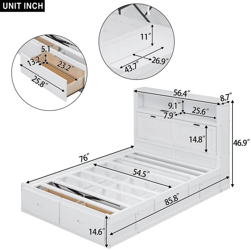 Wooden hydraulic platform bed