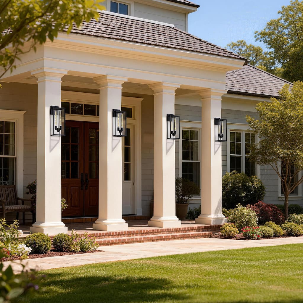 Large Medium Iron Rectangular Outdoor Wall Light