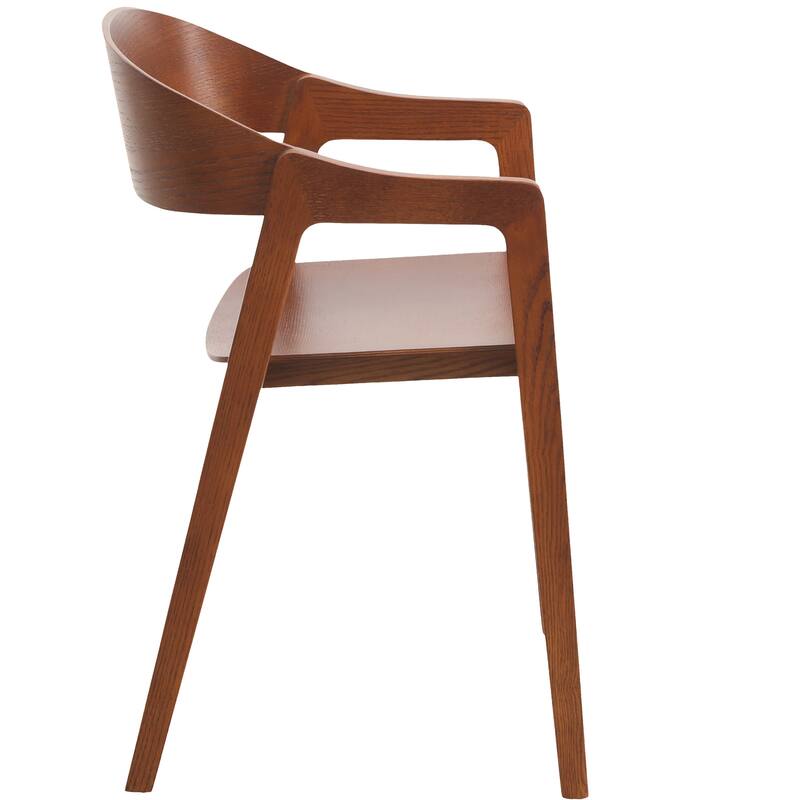 Rivo Modern Accent Dining Chairs with Arms in Oak Wood for Dining Room, Living Room and Kitchen