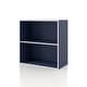preview thumbnail 157 of 202, DH BASIC Modern Wood Customizable Stackable Storage Organizer - Cube Shelves, Drawer Cabinet, Bookcase with Doors by Denhour 2-Tier - Steel Blue