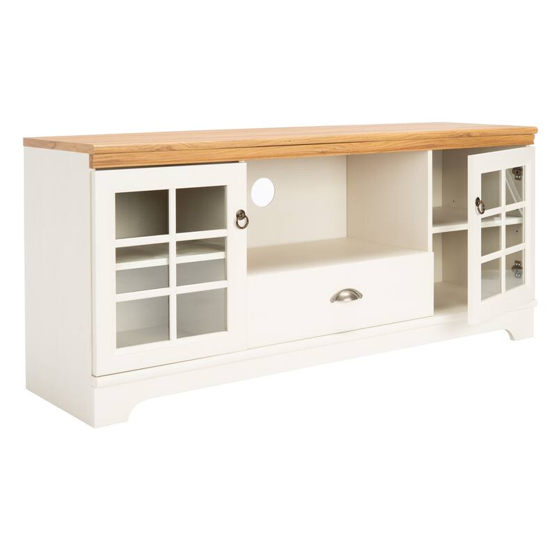 SAFAVIEH Home Trudy 1 Drawer 5-Shelf Media Stand - 15"W x 55"D x 24"H