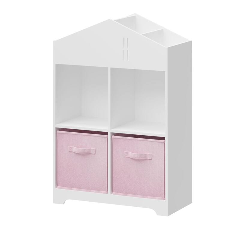 Kids Dollhouse Bookcase with Storage