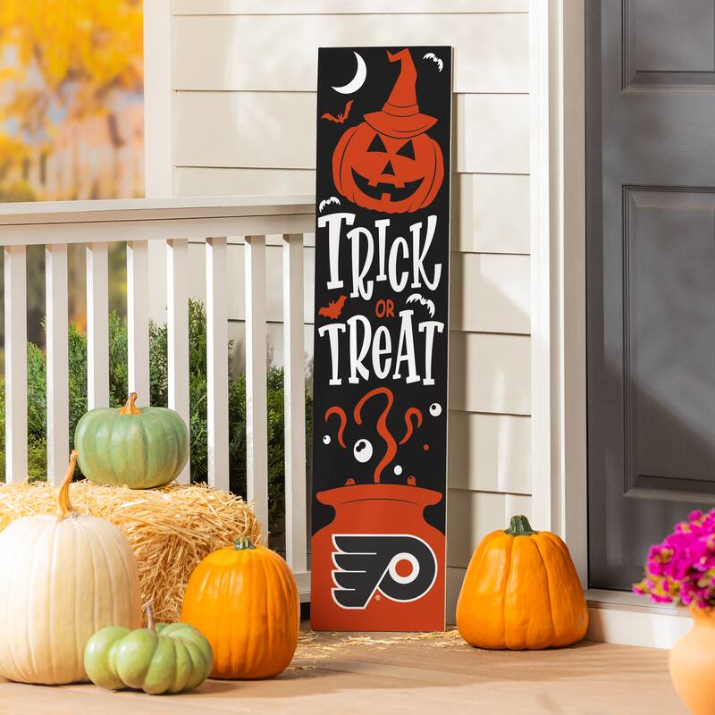 47" Double Sided Seasonal Porch Leaner, Philadelphia Flyers - 47" x 11.25" - Halloween