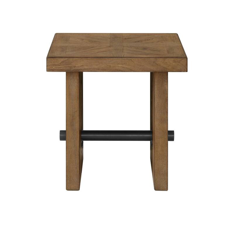 Landmark 24" Wide End Table with 2 Legs, Weathered Oak