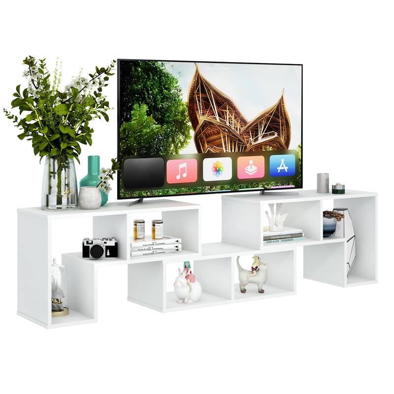 Costway 3 Pcs TV Stand for TV's up To 65'' Console Entertainment - White