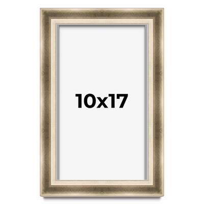 10x17 Shadow Box Frame Silver | 1.75 inches Deep Real Wood Traditional