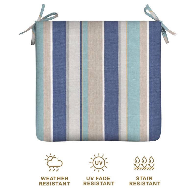 Outdoor Universal Seat Cushion (2-Pack) - 18" wide x 17.5" deep x 2.5" thick