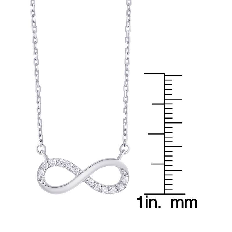 Victoria Townsend .925 Sterling Silver .18ct Diamond Horizontal Infinity Necklace
