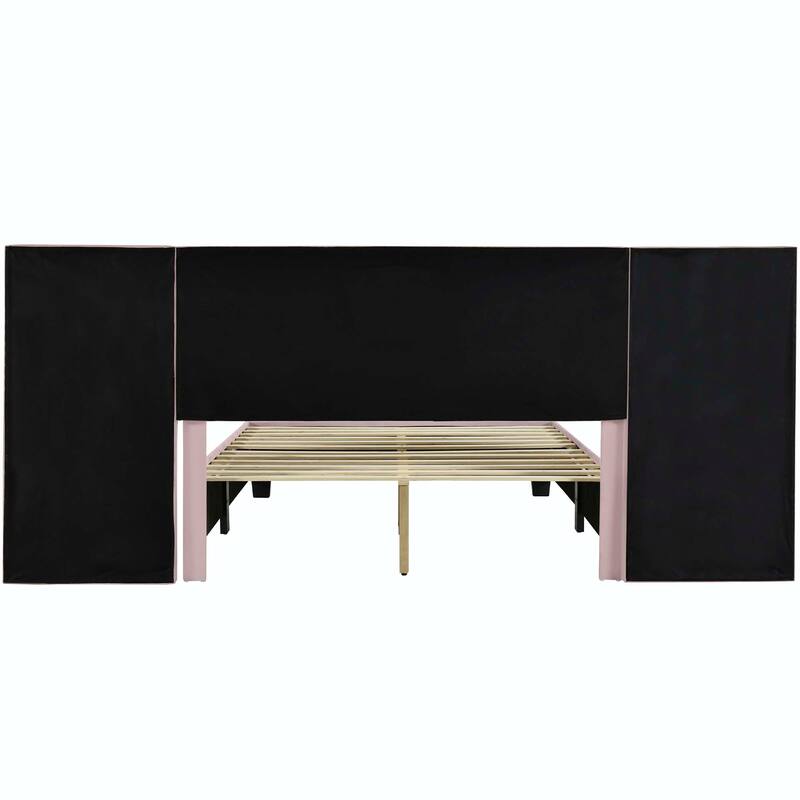 Upholstered Platform Bed with Big Headboard