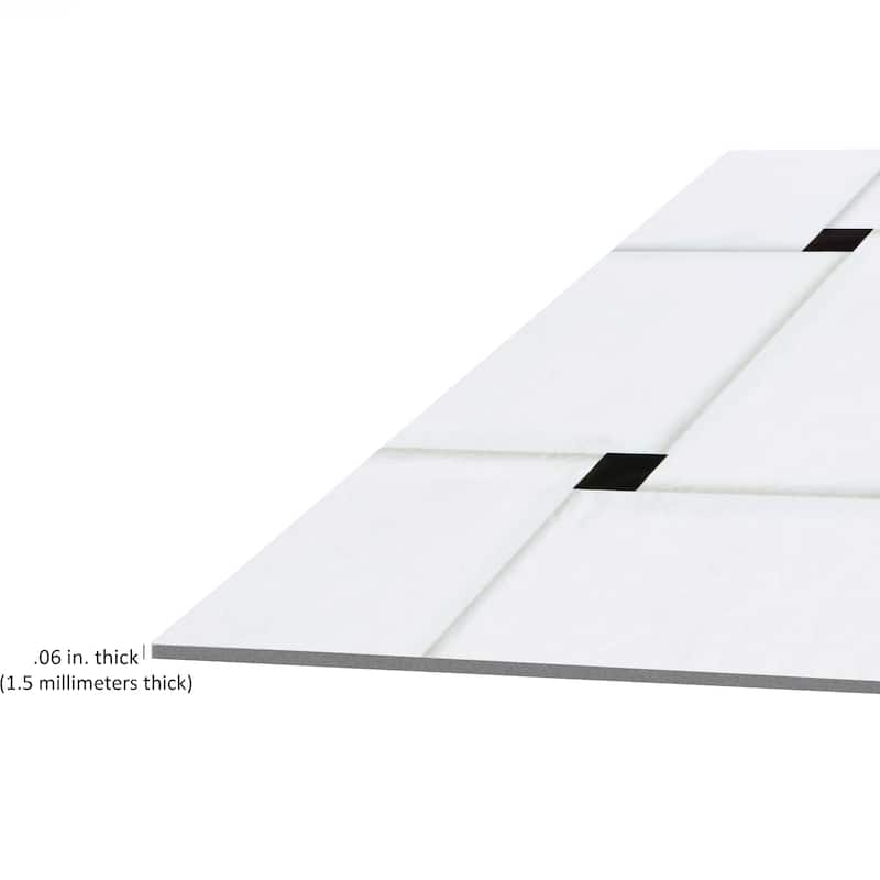 Retro 12x12 Peel & Stick Floor Tile Woven Marble 20 Tiles/20 sq. ft.