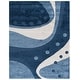 preview thumbnail 39 of 58, SAFAVIEH Florida Shag Riet Abstract 1.2-inch Thick Rug 8' x 10' - Dark Blue/Ivory