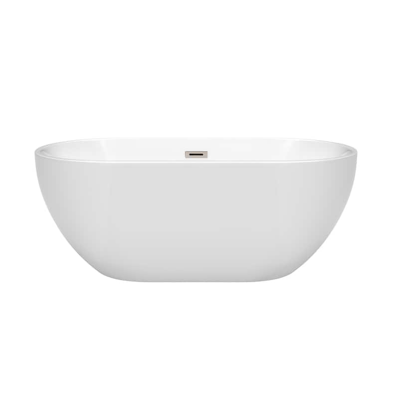 Wyndham Collection Brooklyn 60" Free Standing Acrylic Soaking Tub with