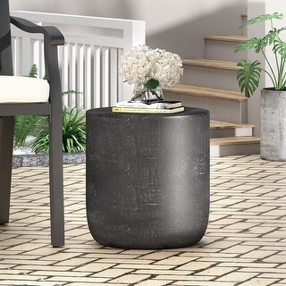Bianca Outdoor  Lightweight Concrete Side Table by Christopher Knight Home
