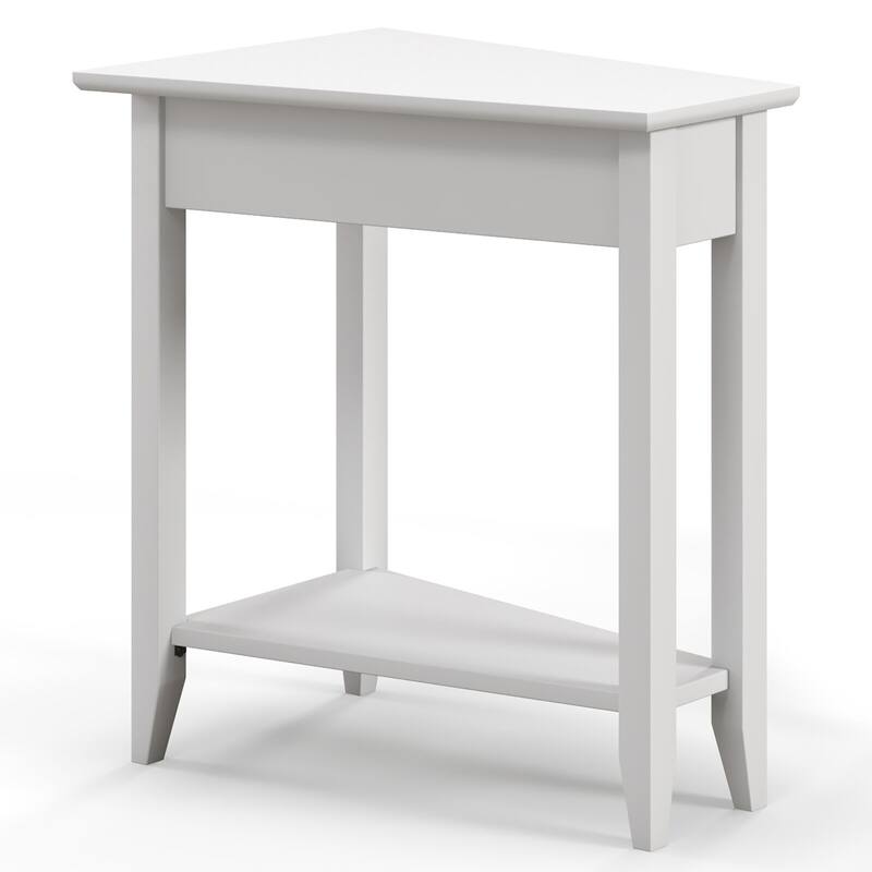 Gymax 2-Tier End Table Irregular Narrow Sofa Side Nightstand w/