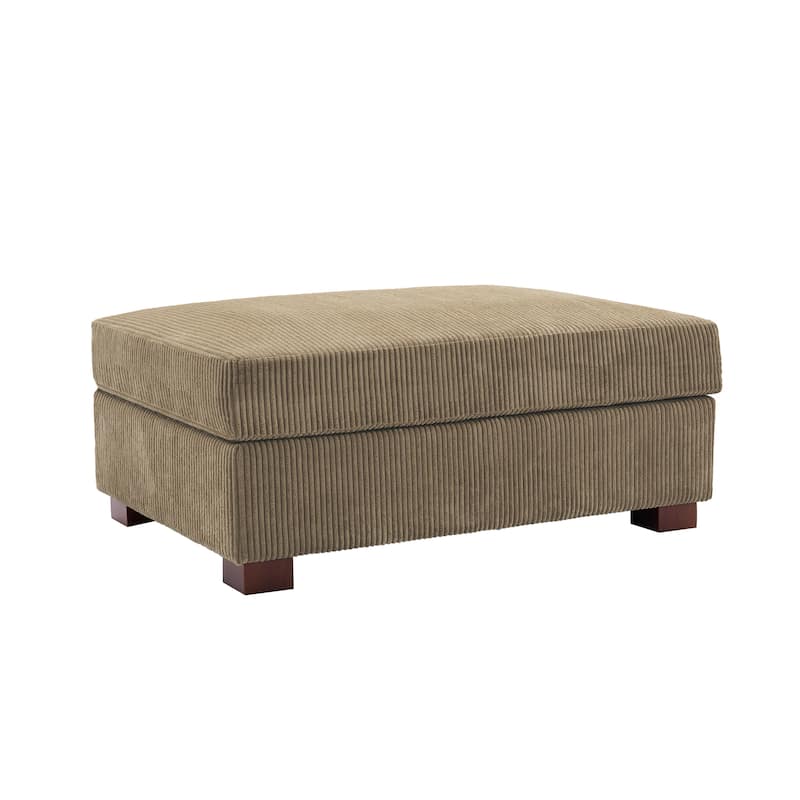 Modern Oversized striped Corduroy Ottoman
