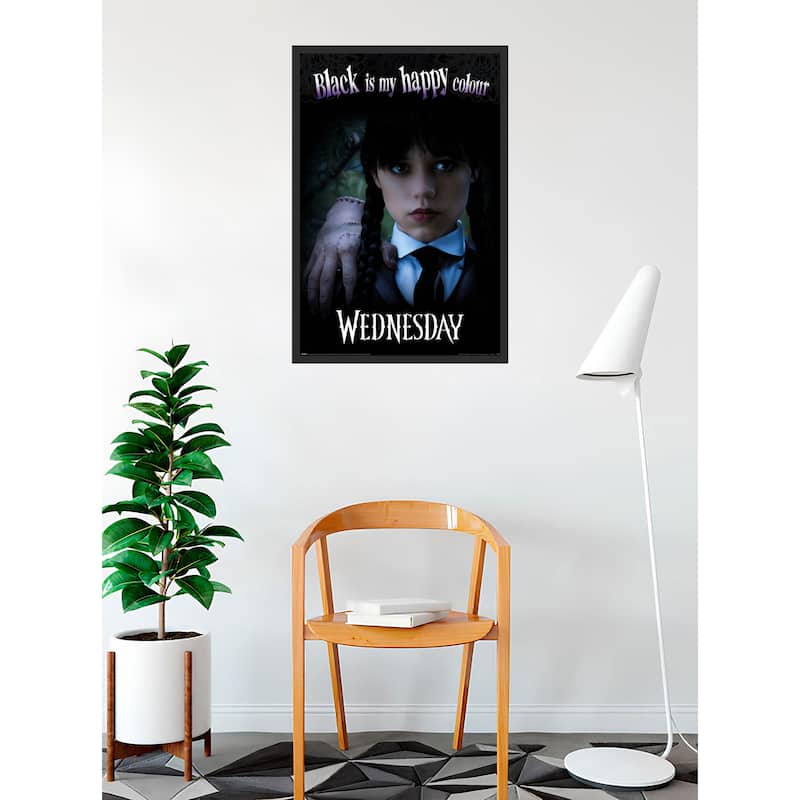 Wednesday - Happy Color Framed Art Poster - 24 x 36 Inch
