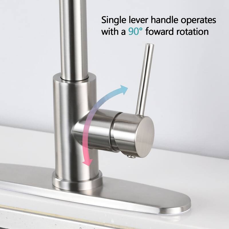 Pull Down Kitchen Sink Faucet With Sprayer Single Handle Kitchen Faucet Stainless Steel One Hole Modern Basin Vanity Taps