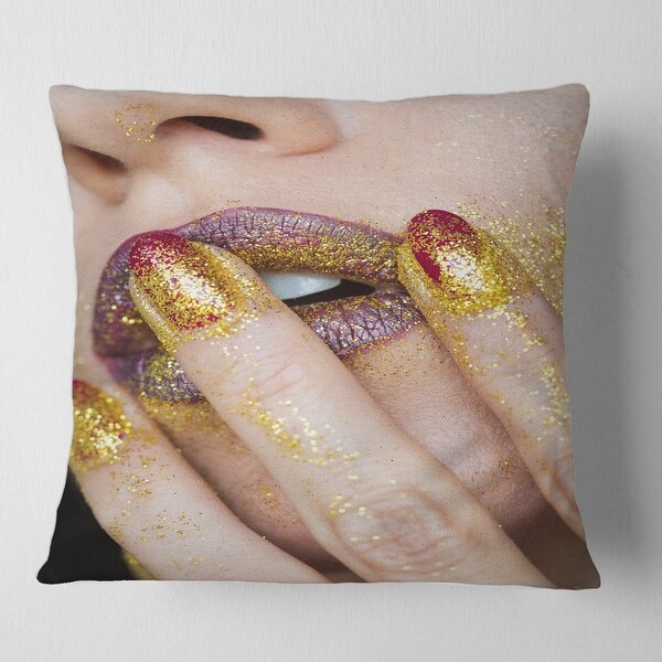 Gold glitter pillow discount