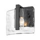 preview thumbnail 8 of 17, Aenon 6.875" Wide 1-Light Wall Sconce with Hammered Water Glass