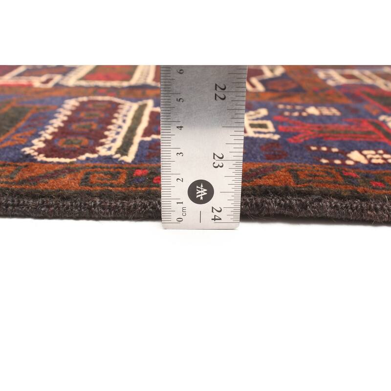 ECARPETGALLERY Hand-knotted Rare War Dark Navy Wool Rug - 2'9 x 4'6