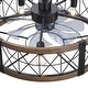 preview thumbnail 60 of 191, 16.5"/18.5"/20"/23.6"/24"/28" Vintage Distressed White Low Profile Caged Ceiling Fan with Light and Remote (7/6/5/3-Blade)