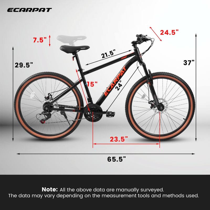 24-Inch Mountain Bike for Teenagers - High Carbon Steel Frame, Disc Brakes, Durable Design