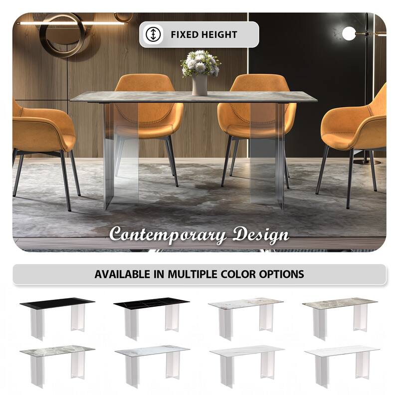 Kova Rectangular Dining Table with Sintered Stone/Glass Top