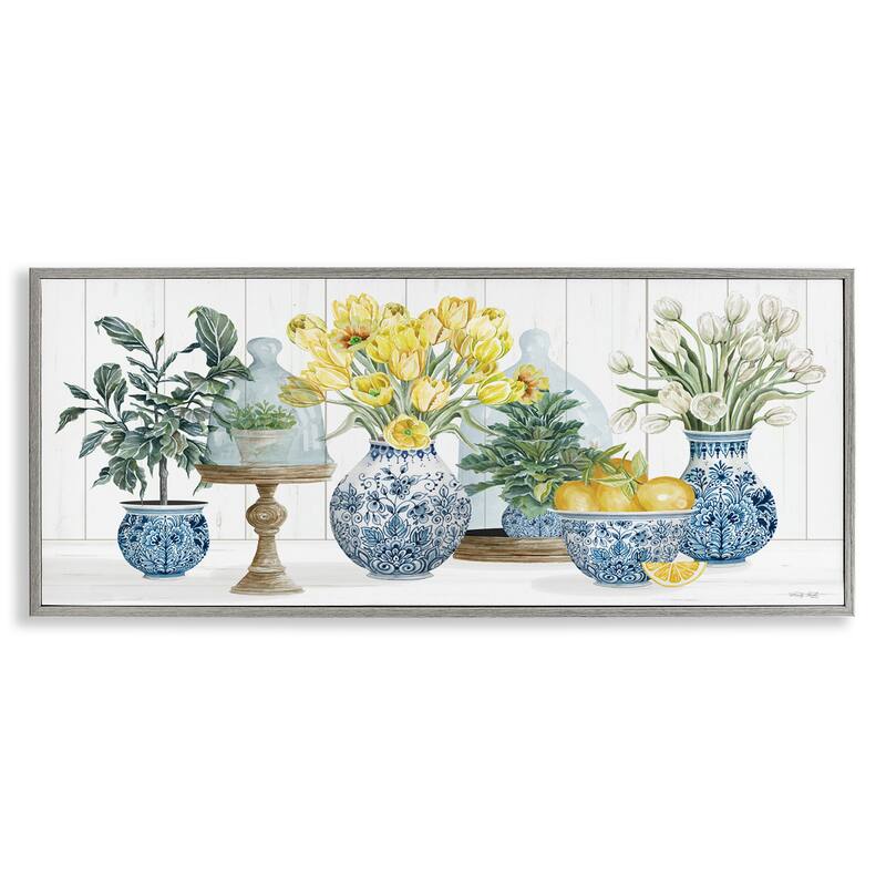 Stupell Yellow Tulips Lemon Fruits Traditional Country Plant Framed Wall Art
