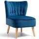 preview thumbnail 15 of 31, Costway Armless Accent Chair Tufted Velvet Leisure Chair Single Sofa Blue