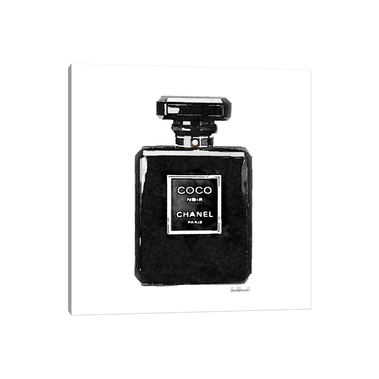 iCanvas Coco Noir Perfume by Amanda Greenwood Canvas Print - Bed
