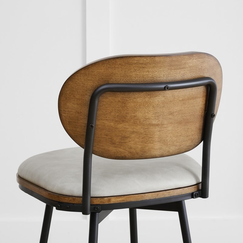 Spruce & Spring Megan Swivel Counter Bar Stool with Metal Legs