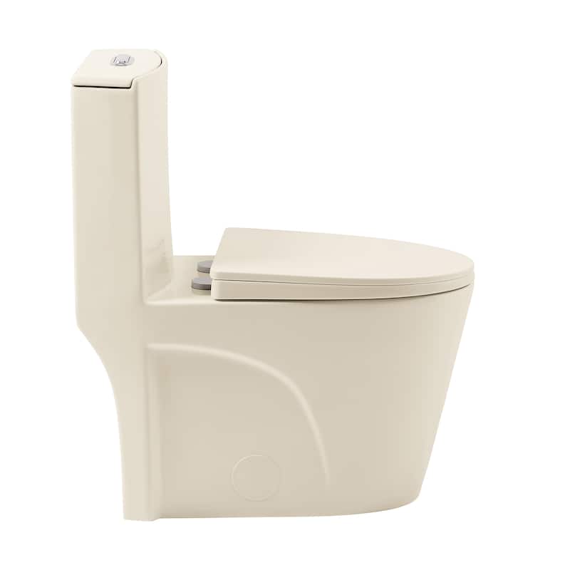 Angers One Piece Elongated Toilet Dual Vortex Flush 1.1/1.6 Gpf In Bisque - 27" x 15.15" 31.2"