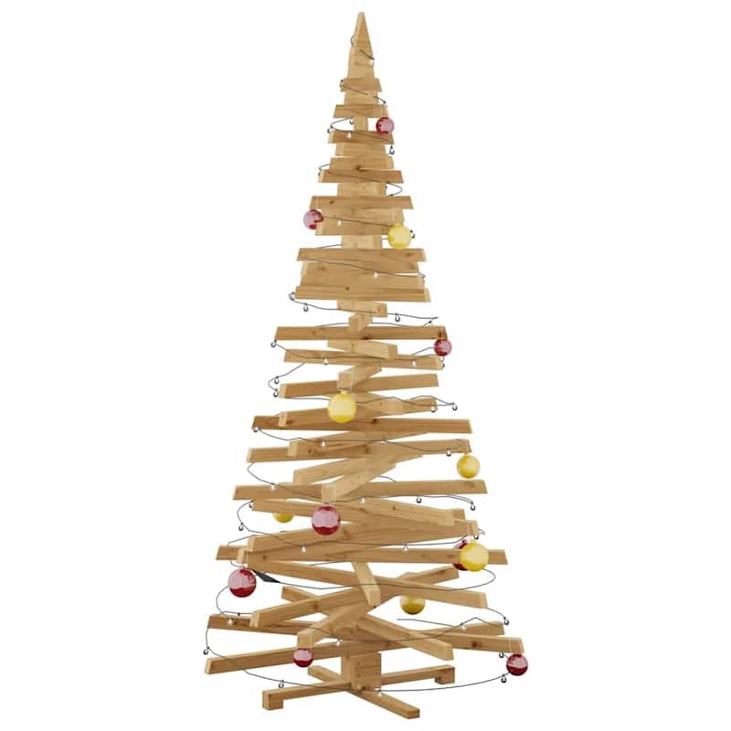 vidaXL Christmas Trees with Stand Natural/Brown Solid pine wood