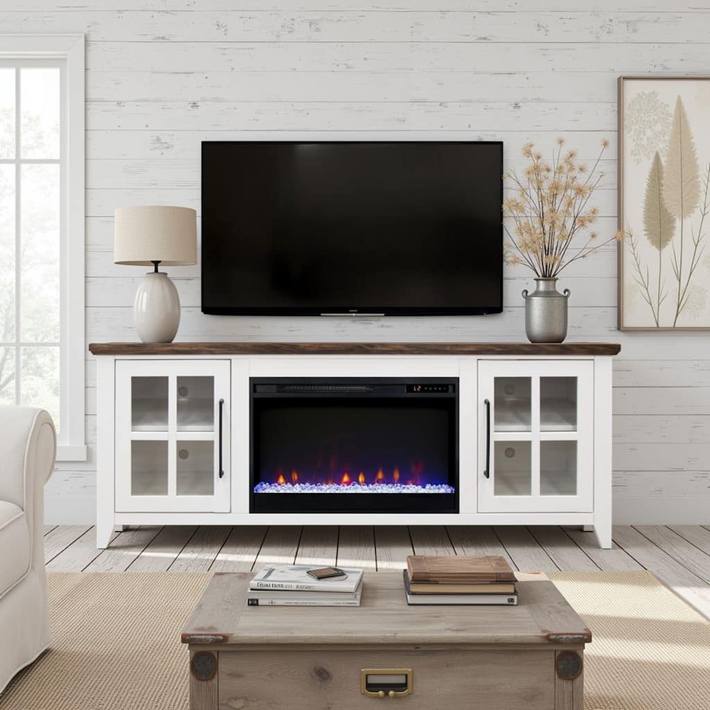 Providence 66" Farmhouse Fireplace TV Stand for TVs up to 80"