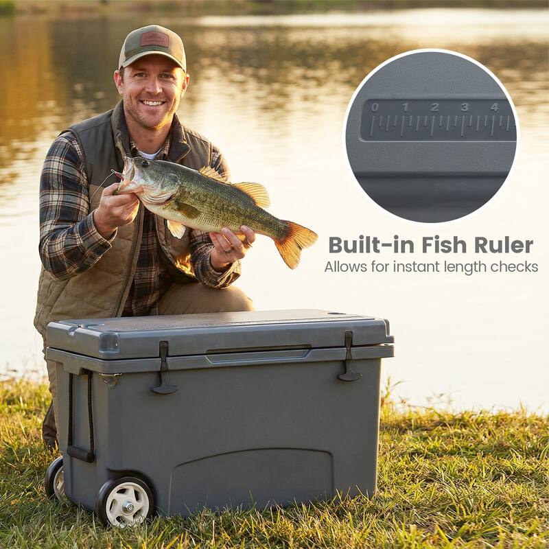 Gymax 75 Quart Portable Hard Cooler Insulated Rolling Cooler w/6-Day