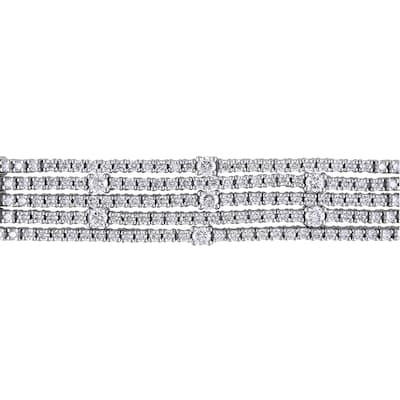 Miadora 7 7/8ct TW 5-Strand Diamond Tennis Bracelet in 18k White Gold