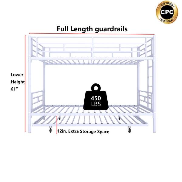 dimension image slide 0 of 9, Twin over Twin Elegance Clean-Lined Bunk Bed, Heavy Duty Metal Structure Bunk Bed Frame Steel Slat Support(No Box Spring Needed)