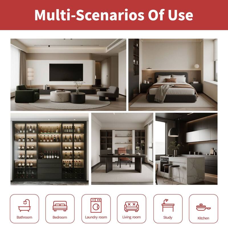 80''&96''H Clear Glass 6 Lite White Primed Pre-Finished French Interior Slab Door Shaker Pantry Door