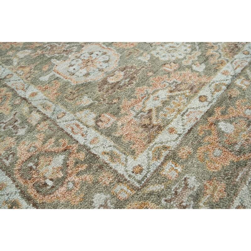 Moss Traditional Wool Oriental Rug Turkish Oushak Hand Knotted - 7' 10'' x 9' 10''